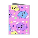 Seamless Pattern With Cute Kawaii Kittens Mini Greeting Card Right