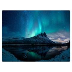 Aurora Borealis Mountain Reflection Premium Plush Fleece Blanket (extra Small) by Grandong