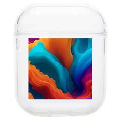 Colorful Fluid Art Abstract Modern Airpods 1/2 Case by Ravend