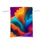 Colorful Fluid Art Abstract Modern Lightweight Drawstring Pouch (S) Front