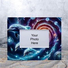 Dolphins Fantasy White Tabletop Photo Frame 4 x6  by Ravend