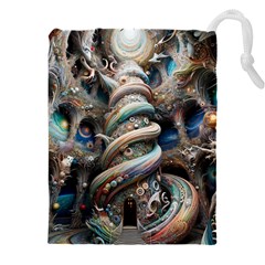Fantasy Psychedelic Building Spiral Drawstring Pouch (4xl) by Ravend