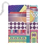 Abstract Shapes Colors Gradient Drawstring Pouch (4XL) Back