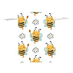 Art Bee Pattern Design Wallpaper Background Lightweight Drawstring Pouch (l) by Vaneshop