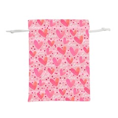 Valentine Romantic Love Watercolor Pink Pattern Texture Lightweight Drawstring Pouch (m) by Vaneshop