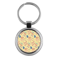 Love Mom Happy Mothers Day I Love Mom Graphic Pattern Key Chain (round) by Vaneshop