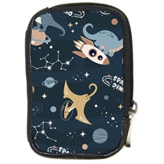 Space Theme Art Pattern Design Wallpaper Compact Camera Leather Case by Vaneshop
