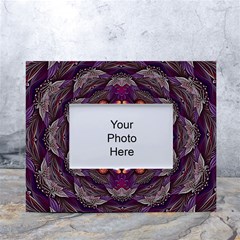 Rosette Kaleidoscope Mosaic Abstract Background Art White Tabletop Photo Frame 4 x6  by Vaneshop