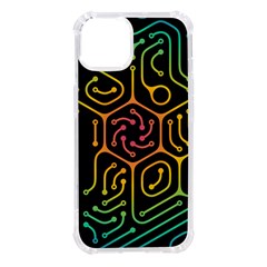 Circuit Hexagonal Geometric Pattern Background Pattern Iphone 14 Tpu Uv Print Case by Vaneshop