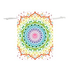 Mandala Pattern Rainbow Pride Lightweight Drawstring Pouch (m) by Vaneshop