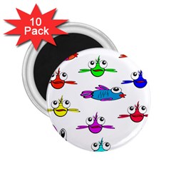 Fish Swim Cartoon Funnycute 2 25  Magnets (10 Pack)  by Sapixe