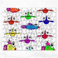 Fish Swim Cartoon Funnycute Rectangular Jigsaw Puzzl by Sapixe