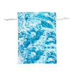 Blue Ocean Wave Texture Lightweight Drawstring Pouch (S) Front