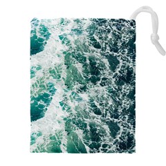 Blue Ocean Waves Drawstring Pouch (5xl) by Jack14