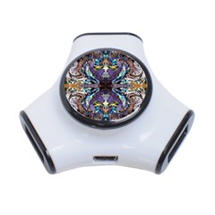  Violet Symmetry 3-port Usb Hub by kaleidomarblingart