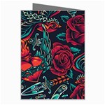Vintage Flash Tattoos Designs Seamless Pattern Greeting Card Right