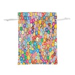 Sakura-cherry-blossom-floral Lightweight Drawstring Pouch (L) Front