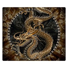 Dragon Pentagram Two Sides Premium Plush Fleece Blanket (small) by Amaryn4rt