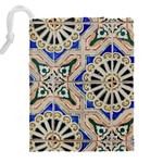 Ceramic-portugal-tiles-wall- Drawstring Pouch (4XL) Back