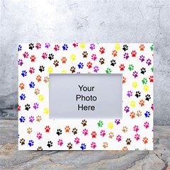 Paw Prints Background White Tabletop Photo Frame 4 x6  by Amaryn4rt