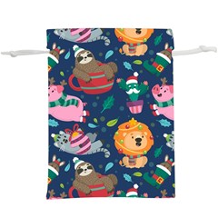 Funny-animal Christmas-pattern Lightweight Drawstring Pouch (xl) by Amaryn4rt
