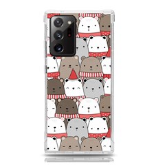 Cute Adorable Bear Merry Christmas Happy New Year Cartoon Doodle Seamless Pattern Samsung Galaxy Note 20 Ultra Tpu Uv Case by Amaryn4rt