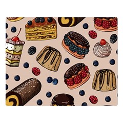 Seamless-pattern-with-sweet-cakes-berries Premium Plush Fleece Blanket (large) by Amaryn4rt