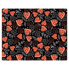 Seamless-vector-pattern-with-watermelons-hearts-mint Premium Plush Fleece Blanket (medium) by Amaryn4rt