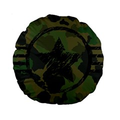 Military-camouflage-design Standard 15  Premium Flano Round Cushions by Amaryn4rt