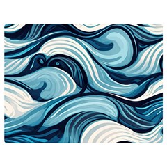 Pattern Ocean Waves Arctic Ocean Blue Nature Sea Premium Plush Fleece Blanket (extra Small) by Pakjumat