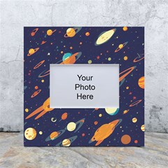 Space Galaxy Planet Universe Stars Night Fantasy White Box Photo Frame 4  X 6  by Pakjumat