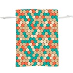 Multicolored Honeycomb Colorful Abstract Geometry Lightweight Drawstring Pouch (XL) Front
