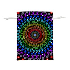 3d Psychedelic Shape Circle Dots Color Lightweight Drawstring Pouch (l) by Modalart