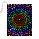 3d Psychedelic Shape Circle Dots Color Drawstring Pouch (4XL) Back