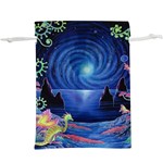 Psychedelic Mushrooms Psicodelia Dream Blue Lightweight Drawstring Pouch (XL) Back