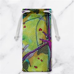 Green Peace Sign Psychedelic Trippy Jewelry Bag by Modalart