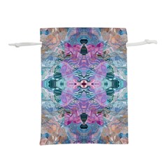 Grey Pink Blend Lightweight Drawstring Pouch (l) by kaleidomarblingart