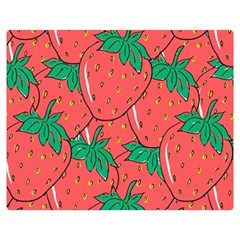 Texture Sweet Strawberry Dessert Food Summer Pattern Two Sides Premium Plush Fleece Blanket (medium) by Sarkoni