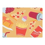 Fast Junk Food  Pizza Burger Cool Soda Pattern Two Sides Premium Plush Fleece Blanket (Mini) 35 x27  Blanket Back