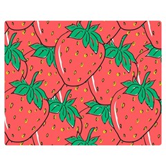 Texture Sweet Strawberry Dessert Food Summer Pattern Premium Plush Fleece Blanket (medium) by Sarkoni