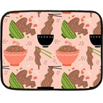 Doodle Yakisoba Seamless Pattern Fleece Blanket (Mini) 35 x27  Blanket