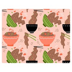 Doodle Yakisoba Seamless Pattern Two Sides Premium Plush Fleece Blanket (medium) by Sarkoni