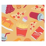 Fast Junk Food  Pizza Burger Cool Soda Pattern Premium Plush Fleece Blanket (Small) 50 x40  Blanket Front