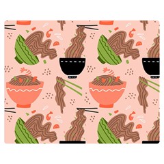 Doodle Yakisoba Seamless Pattern Premium Plush Fleece Blanket (medium) by Sarkoni