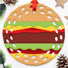 Cake Cute Burger Ornament (round Filigree) by Dutashop