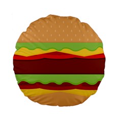 Cake Cute Burger Standard 15  Premium Flano Round Cushions by Dutashop