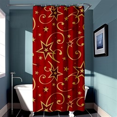 Christmas Texture Pattern Red Craciun Shower Curtain 36  X 72  (stall)  by Sarkoni