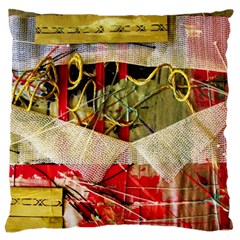 Collage Large Premium Plush Fleece Cushion Case (one Side) by bestdesignintheworld