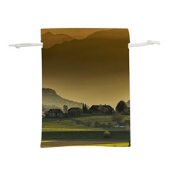 Mountains Village Trees Hills Lightweight Drawstring Pouch (m) by Sarkoni