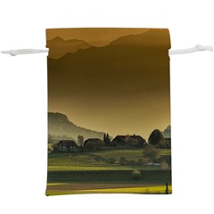 Mountains Village Trees Hills Lightweight Drawstring Pouch (xl) by Sarkoni